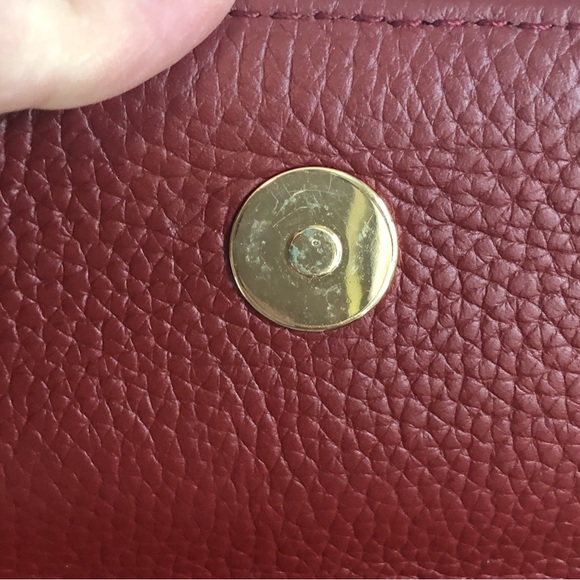 Michael Kors Bedford Pebbled Leather Chain Crossbody Convertible Red Bag EUC - Picture 15 of 15